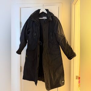 Lands' End Black Squall Parka Petite L